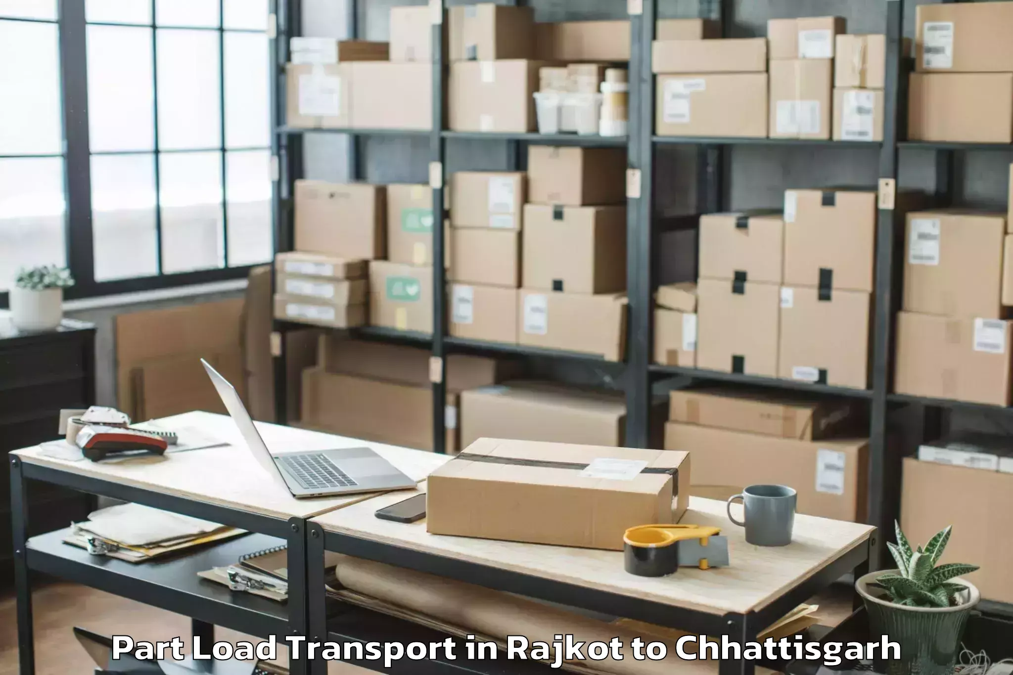 Trusted Rajkot to Bhanupratappur Part Load Transport